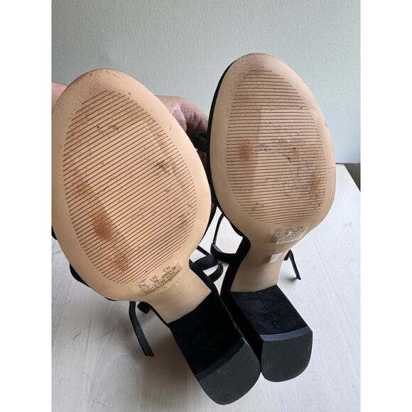 STUART WEITZMAN black Starla Criss Cross Leather Sandals size 7 - Picture 4 of 11